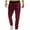 Wine, variant on Inleife Mens Pants Plus Size Men Fashion Solid Casual Elastic Waist With Pocket Trousers Sport Pants