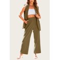 thumbnail image 4 of PRETTYGARDEN Women's 2 Piece Outfits Sleeveless Suit Vest and Wide Leg Pants Business Casual Blazer Sets, 4 of 7