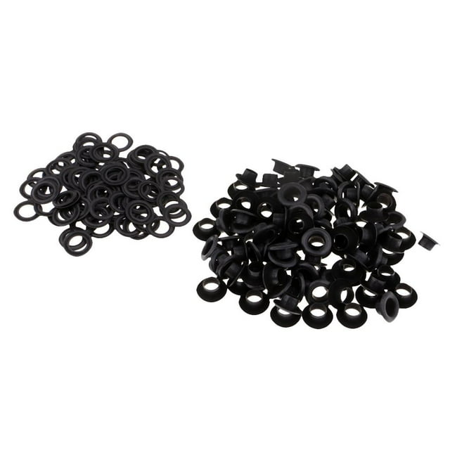 Juegos de Ojales Plateados Gloria Ojal de metal con arandela 8 x 4 mm negro