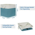 thumbnail image 6 of Fabric Storage Baskets Set Of 4 Storage Cube 13x13 Baskets for Shelf, Large Storage Basket for Gift Empty Baskets for Organizing, Storage Bins Cube Basket for Storage (White&Teal), 6 of 13