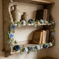 thumbnail image 4 of WMTOKK Artificial Rose Vine Garland 66.93 in, Fake Rose Flower Hanging Vine For Spring Decoration, Indoor Outdoor Patio Porch Home Decor (Blue), 4 of 6