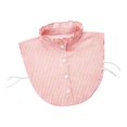 thumbnail image 2 of YVNAURA Women’s Red Striped Detachable Collar Half High Stand Collar Cotton False Collar Dickey Blouse with Adjustable Straps 4-Button Removable Shirt Collar Christmas Holiday Party, Pink,One Size, 2 of 6