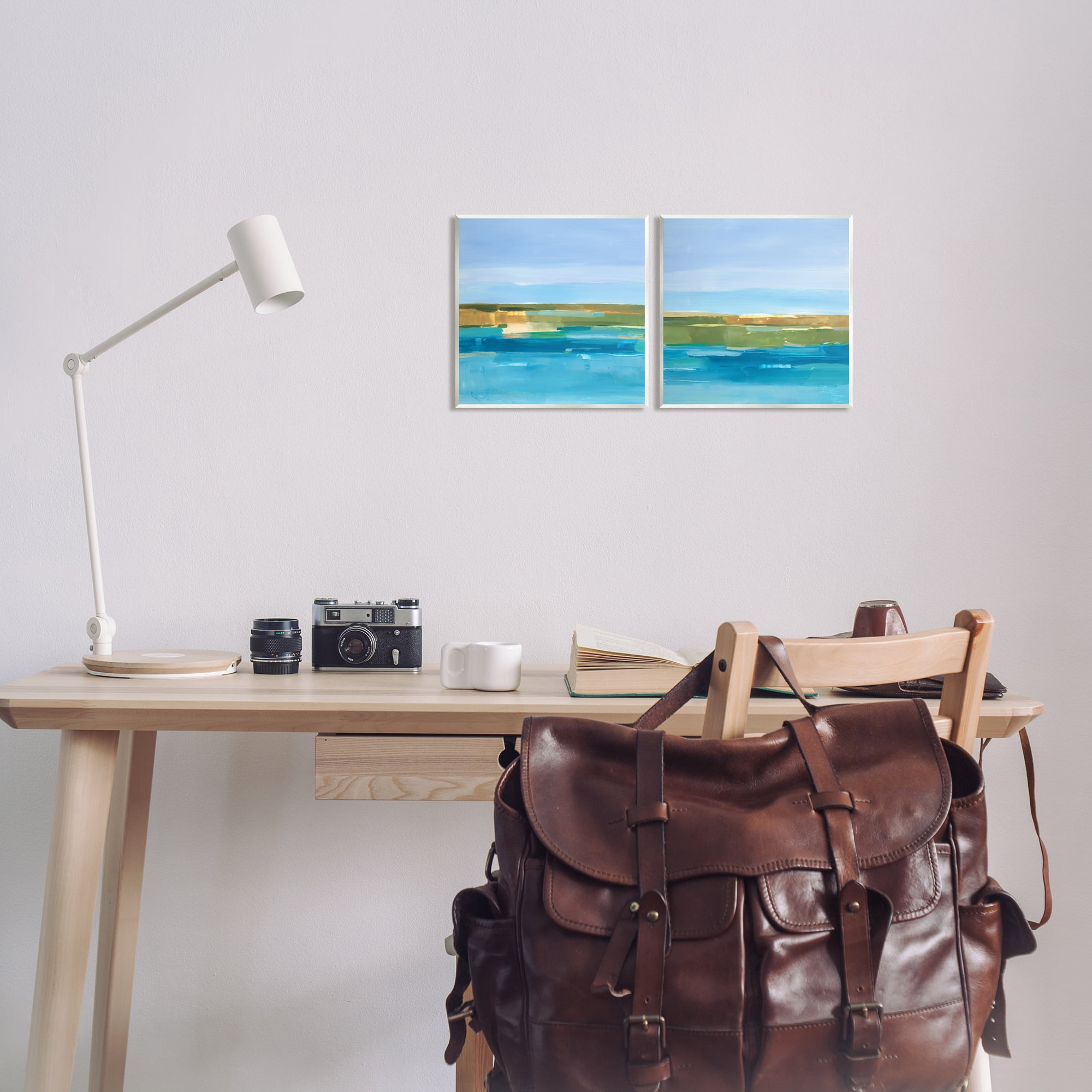 Stupell Industries Abstract Ocean Landscape Abstract Painting Unframed Art Print Wall Art, 12 x 12, Set of 2
