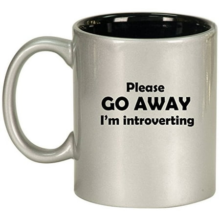 Ceramic Coffee Tea Mug Cup Please Go Away I'm Introverting