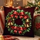 thumbnail image 4 of Decoraciones navideñas, adornos navideños, regalos de Navidad. Funda de cojín navideña de 45x45 cm con diseño festivo y lazo. Cojín decorativo de lino para sofá., 4 of 6
