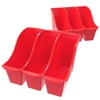 Storex Interlocking Small Book Bin, Plastic Desktop Storage for Letter Paper, Red, 6-Pack