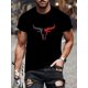 thumbnail image 1 of Camiseta de verano con estampado de cabeza de vaca para hombre, estilo urbano, manga corta, ideal para adultos, hombres, mujeres, adolescentes, jóvenes y para el tiempo libre., 1 of 9