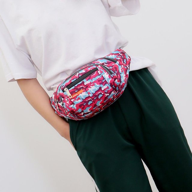 Bolsa Bolsas de pecho de nailon con estampado de camuflajeriñoneras unisex para mujeres y hombres (rojo) Ehuebsd Para estrenar