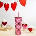 thumbnail image 3 of Valentine's Day 22 oz Plastic Hershey's Bar Insulated Tumbler with Straw, XO Design, 3 of 8