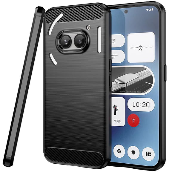 CoverON For Nothing Phone 2a Phone Case, Slim Lightweight TPU Minimal Cover Carbon Fiber, Black