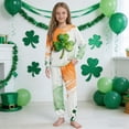 thumbnail image 2 of Auroural girls clothes 10-12 outfits under $21 St. Patrick's Day Printed Long Sleeved Shirt And Pants Set For Boys And Girls, 2 of 9