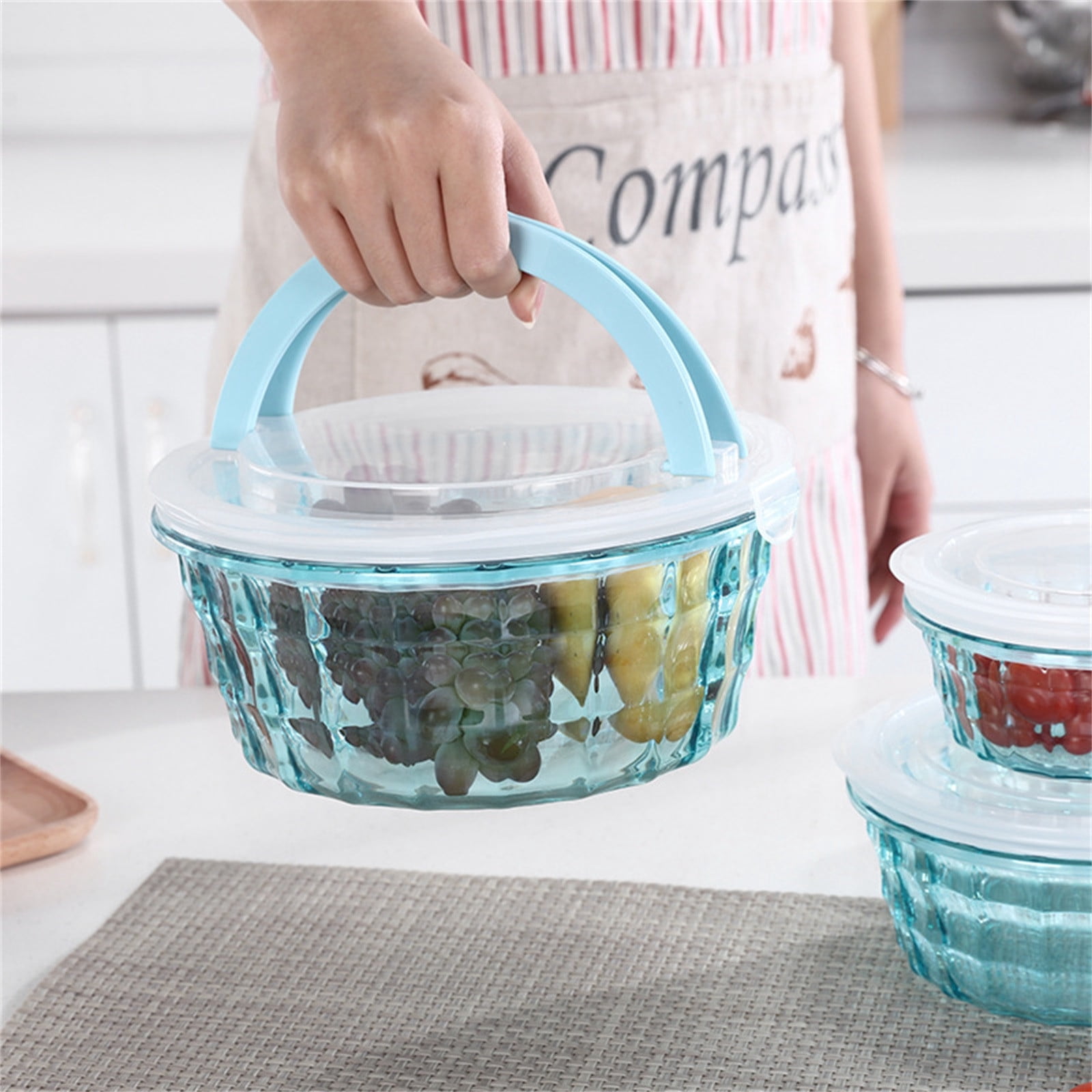 Kugisaki 3 Pcs Food Storage Containers with Lids Airtight Lunch Bento Boxes Storage Containers Reusable Freezer Bin