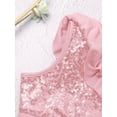 thumbnail image 6 of MSemis Girls Kids Shiny Sequined Dance Crop Top Jazz Modern Dance Top Pink 6, 6 of 7