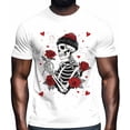 thumbnail image 2 of Camisetas casuales de manga corta con calaveras para hombre, camisetas gráficas para el Día de San Valentín, 2 of 8