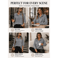 thumbnail image 5 of DOKOTOO Womens Pullovers Sweatshirts Fall Sweatshirts Textured Long Sleeve Lapel Neck Shirts Sweatshirts Gray S US4-6, 5 of 10