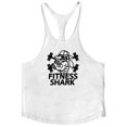 thumbnail image 3 of Men's Bodybuilding Stringer Tank Tops Sun Protection Gym Fitness Workout T-Shirts Running Beach Swim Muscle Tee Summer White M, 3 of 3