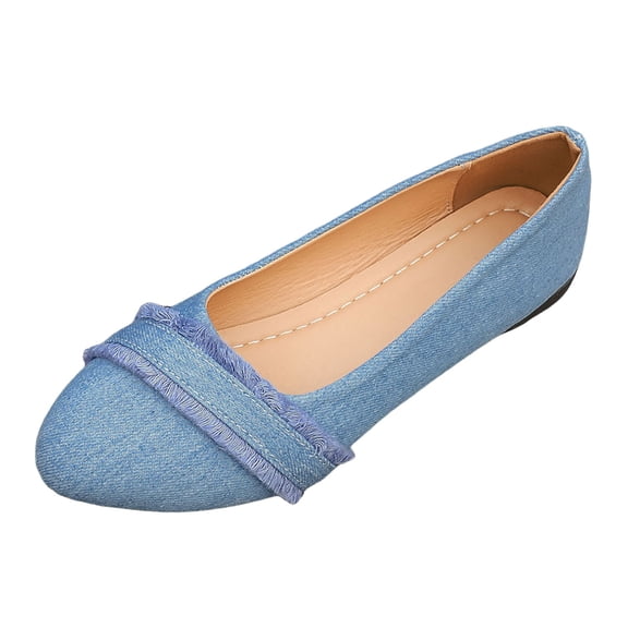 Womens Pointed Toe Flats Knit Dress Shoes Comfortable Slip On Ballet Flat Shoes Low Wedge Tassel Business Loafers