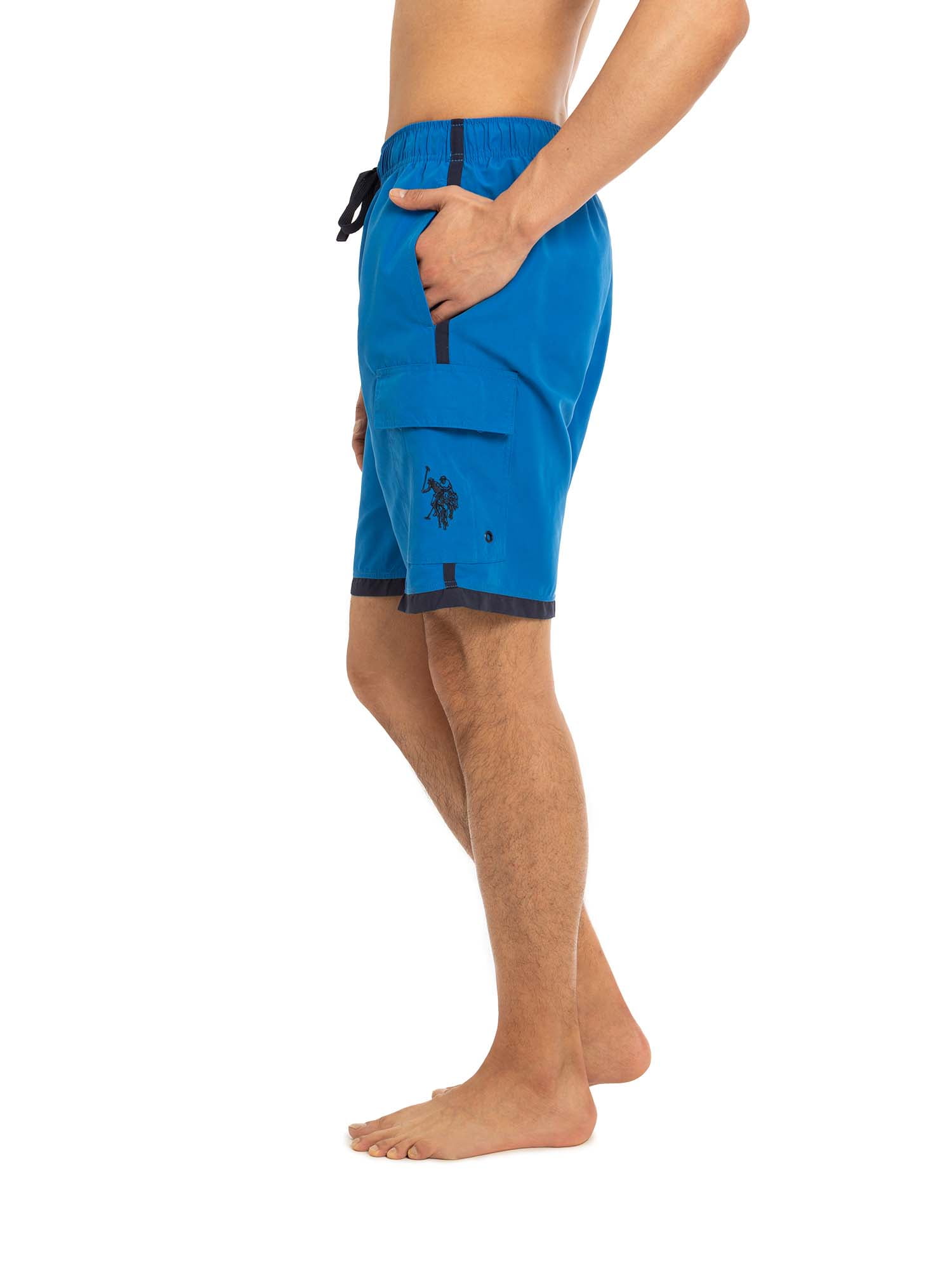 U.S. Polo Assn. Men's & Big Men's Logo Cargo Swim Trunks with UPF50+, 10" Inseam, Sizes S-3XL