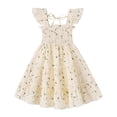 thumbnail image 1 of Vestido YOUNGER TREE para niños pequeños sin mangas con volantes, beige 6-7T, 1 of 6