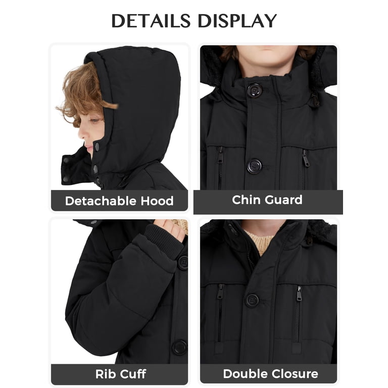 WenVen Boy's Puffer Jacket with Detachable Hood photo 7