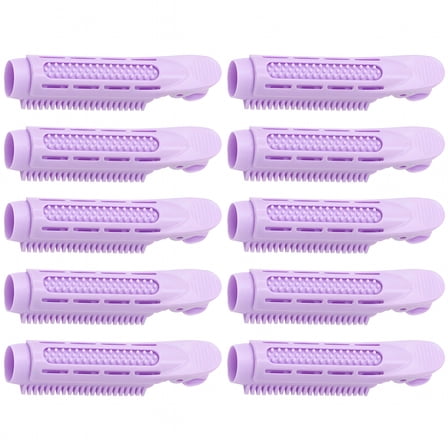 ACDANC 10 Pcs Hair Curler Volume Tool Curtain Bangs Roller Crimper Purple ABS