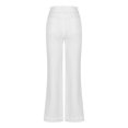 thumbnail image 7 of USNSM 2024 Summer Denim Pants for Women Trendy Lightweight Long Palazzo Pants Casual Button Denim Pants with Pockets White XXL, 7 of 7