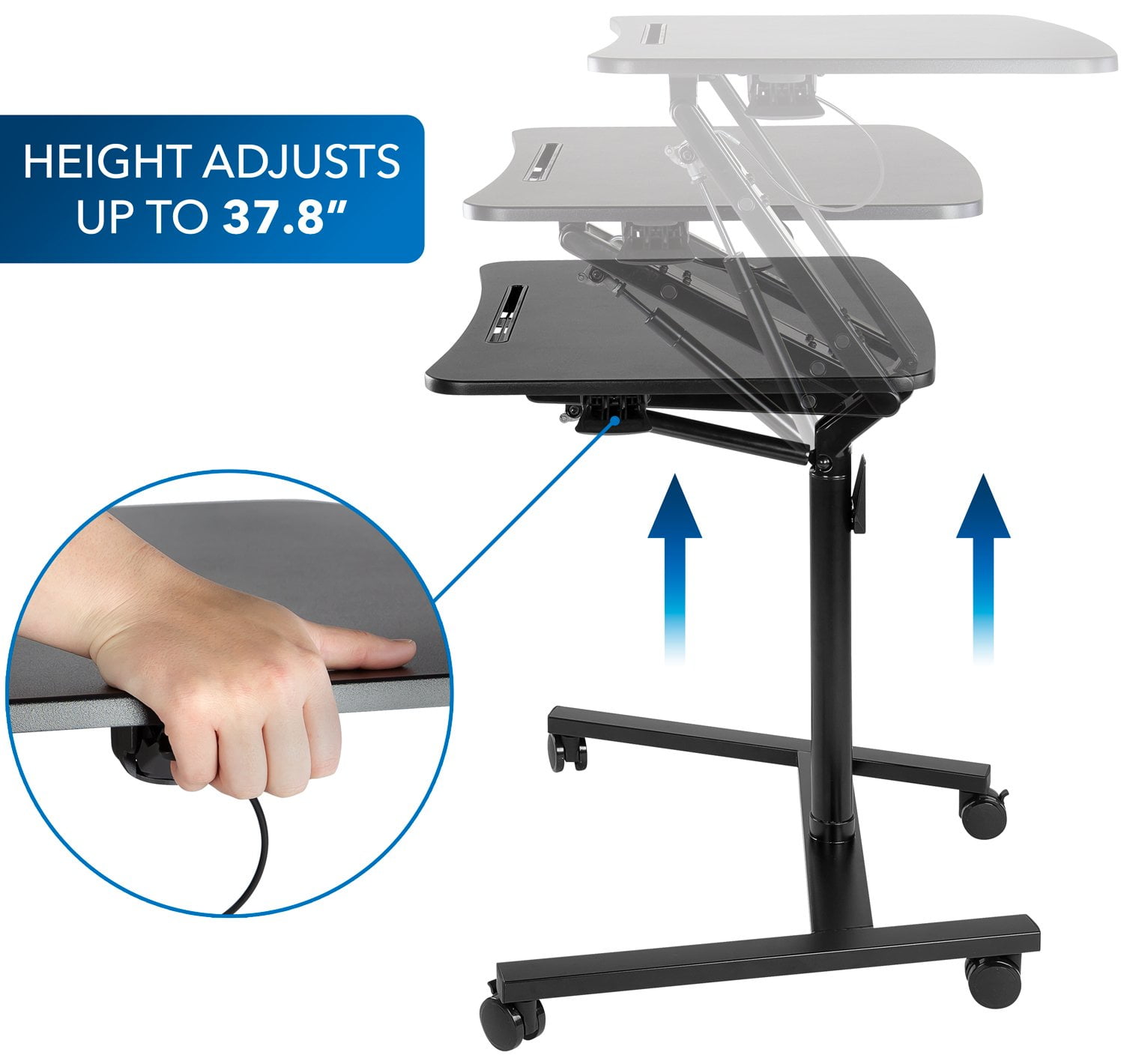 Mount-It! Mobile Standing Desk w/ Locking Wheels