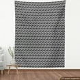 thumbnail image 4 of Ambesonne Abstract Fabric by the Yard Upholstery, Modern Striped Hexagons, 5 Yards, Charcoal Grey White, 4 of 5