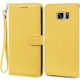 thumbnail image 1 of S7Edge Case For Samsung Galaxy S7 Case Leather Wallet On For Samsung S7 Edge Case Soft Flip Cover For Samsung S7 S 7 Edge Fundas Yellow -Strap For Samsung S7 Edge, 1 of 6