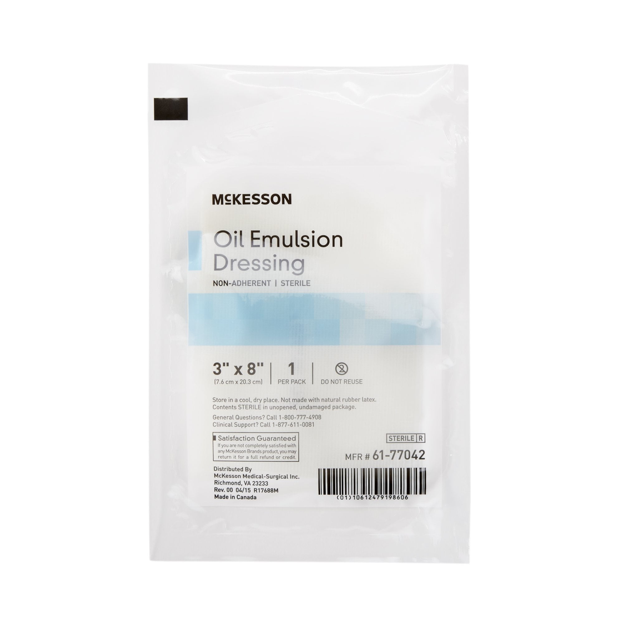 McKesson Oil Emulsion Impregnated Dressing 3 x 8" Rectangle Acetate Gauze 61-77042 24 Ct