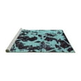 thumbnail image 2 of Ahgly Company Machine Washable Indoor Rectangle Abstract Turquoise Blue Modern Area Rugs, 5' x 7', 2 of 4