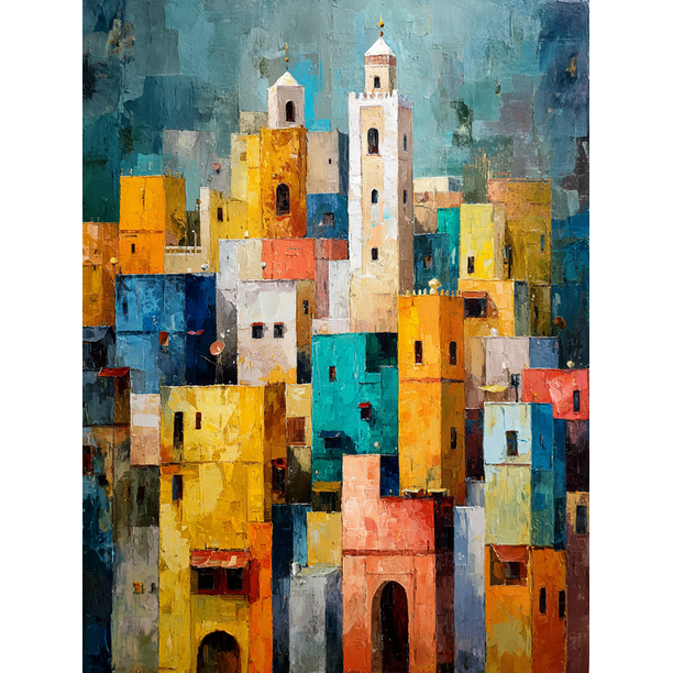 Qisvanset Geometric Pattern Canvas Print 12x16 Inch Living Room Decor