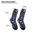 thumbnail image 2 of Zufioo Colorful Flowers Print Children's Mid-tube Socks, Contrast Color High Elastic Sports Socks - Sweat-absorbent, Warm, Suitable for Children Aged 6-10, 2 of 5