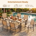 thumbnail image 2 of Lofka 7-Piece Outdoor Patio Dining Set ,Patio Conversation Set with 6 Textilene Chairs & 1 Metal Steel Table,Brown, 2 of 15