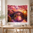 thumbnail image 5 of Cherry Blossoms Over Stone Bridge Sunset Landscape Romantic Japanese Inspired Wall Art for Nature Lovers Botanical Wall Art Spring Gift Tapestry Wall Hanging for Bedroom Living Room and Dorm, 5 of 7
