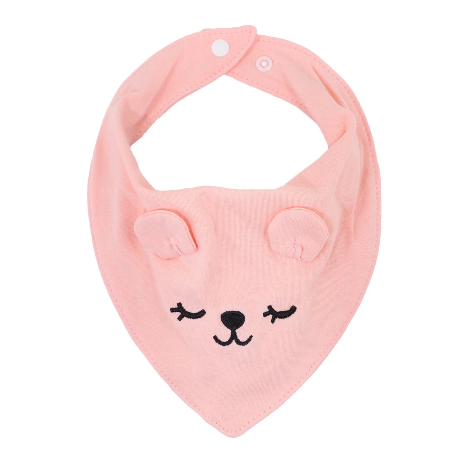 Baby Burp Cloths Soft Bandana Bibs with Double Snap Closure Newborns Reusable Baby Bibs for Eating Pink