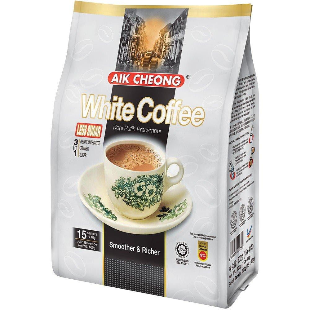 Aik Cheong 3 in 1 White Coffee Less Sugar | Kopi Putih Pracampur 15 Sachets 16 Oz (600 g) - 益昌香浓白咖啡 &#23569
