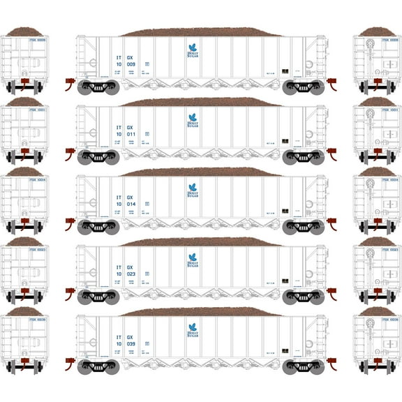 Athearn HO RTR 5Bay Rapid Discharge HopperITGX/White#35 ATH98491 HO Rolling Stock