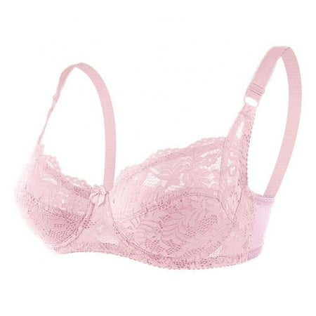 

Xmarks Women s Lace Bra Beauty Sheer Sexy Bra Non Padded Underwired Unlined Bra Light Pink 38/85B
