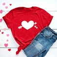 thumbnail image 5 of Uaswgudfs Valentine's Day Women's Graphic Tee Round Neck Short Sleeve Top Blouse, Trendy Ladies Daily Wear Shirt, Cute Valentine's Day Outfit Top Red L, 5 of 5