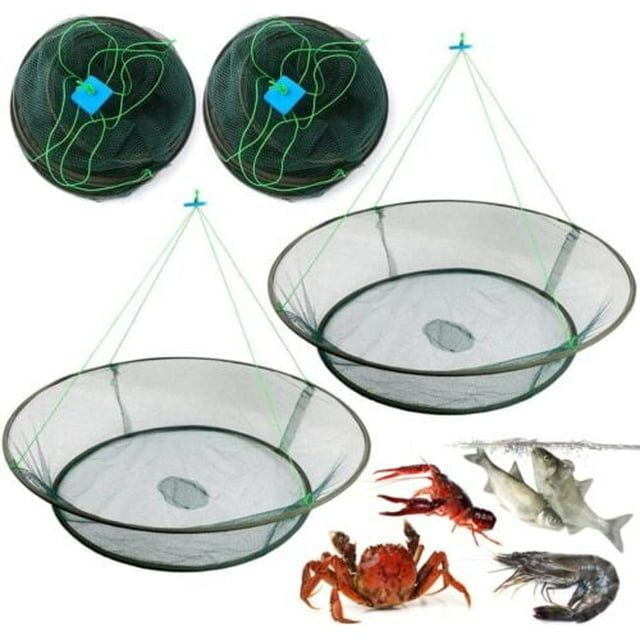 CHOK Fishing Bait Trap Crab Net Crawdad Shrimp Cast Dip Cage Fish Minnow Foldable-1PCS
