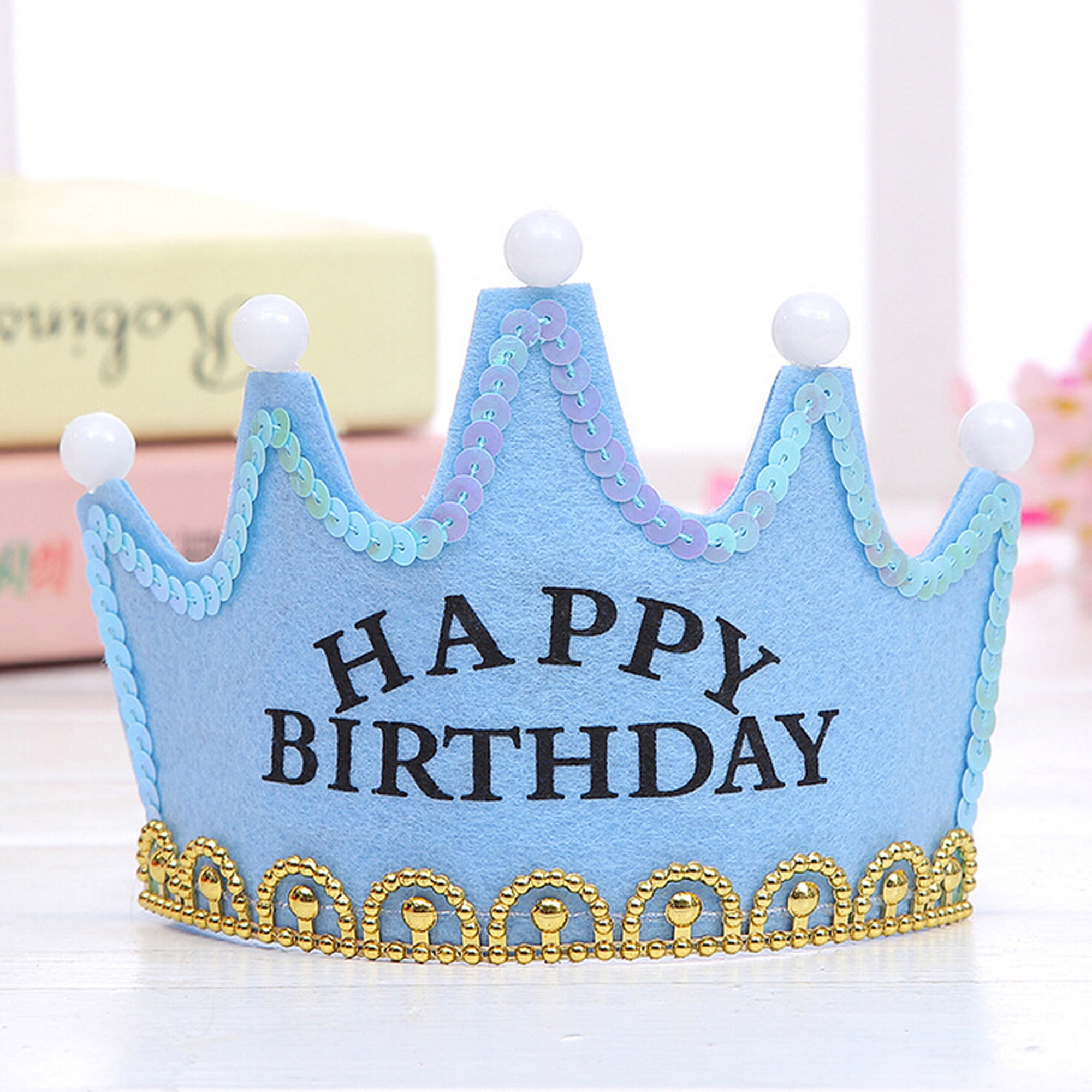 AmShibel Happy Birthday Party Crown Hats Princess Light-Up LED Blinking ...
