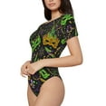 thumbnail image 2 of Naloa Carnival Mardi Gras3 Women's Short-Sleeved Onesie, One-Piece Swimsuit for Parties, dates, clubs - Large, 2 of 9