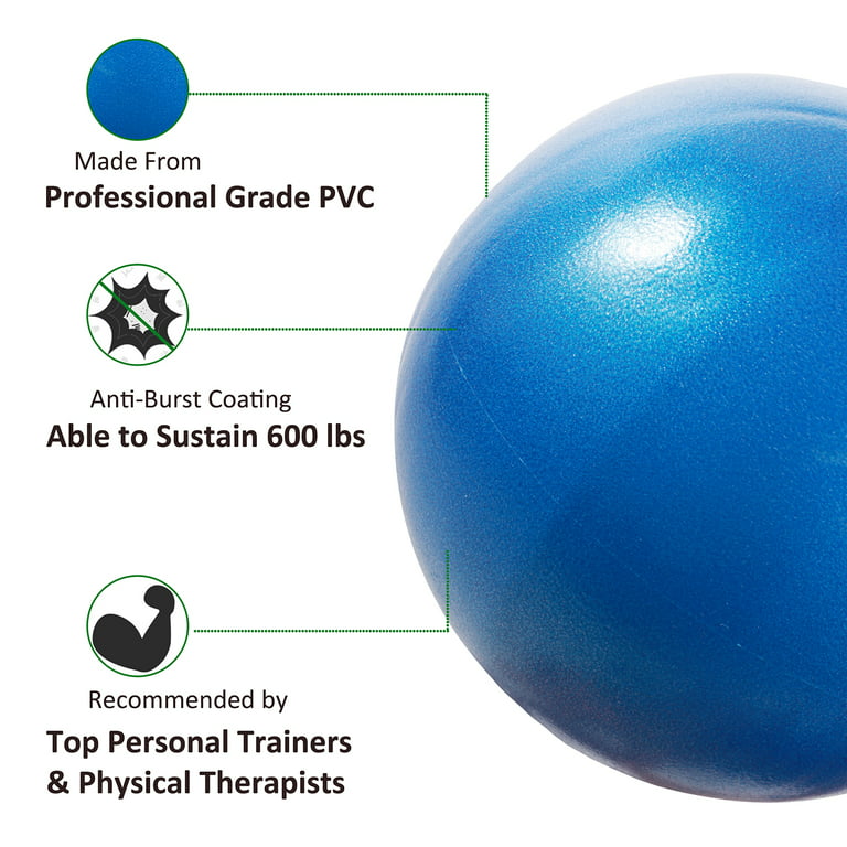 Vaupan Mini Aerobic Exercise Ball, 9 inch Small Gym Ball with Inflatable  Straw for Yoga, Pilates, Stability, Physical Therapy, Stretching and Core  Training, Improves Balance, Strength (Blue) 