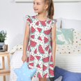 thumbnail image 4 of Balery Watermelon Camisón de princesa para niñas, pijama de algodón con mangas abullonadas, suave y bonito.-Medium, 4 of 6