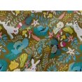 thumbnail image 4 of oneOone Viscose Jersey Olive Green Fabric Leaves & Flowers Floral Quilting Supplies Print Sewing Fabric By The Yard 60 Inch Wide, 4 of 5