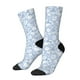 thumbnail image 1 of Balery Gray White Floral Calcetas Largas con Estampado para Hombre y Mujer – Suaves y Transpirables, Talla Única (US 5-11), 1 of 6