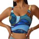 thumbnail image 1 of Balery Stained Glass Ocean Wave Sujetadores deportivos con espalda cruzada para mujer, acolchados, sin costuras, de alto impacto, ideales para yoga, gimnasio, entrenamiento y fitness.-Medium, 1 of 8