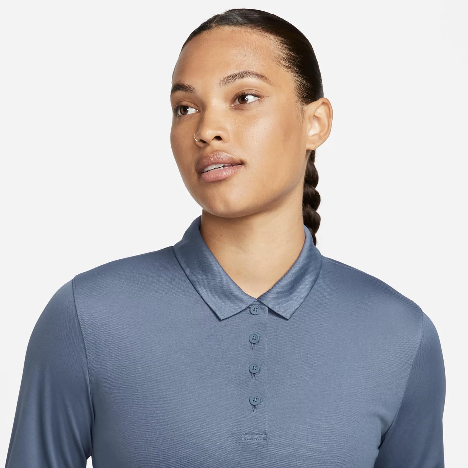 Nike Dri-FIT Women's Long Sleeve Golf Polo Diffused Blue photo 3