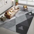 thumbnail image 1 of Alfombra Homfine, lavable, moderna, geométrica, 150 x 210 cm, color gris, 1 of 8